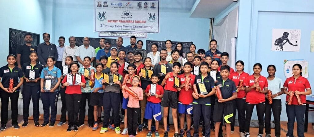 रोटरी टेबल टेनिस चैंपियनशिप 2024 फाइनल मुकाबलों में जीते युवा टेबल टेनिस सितारे