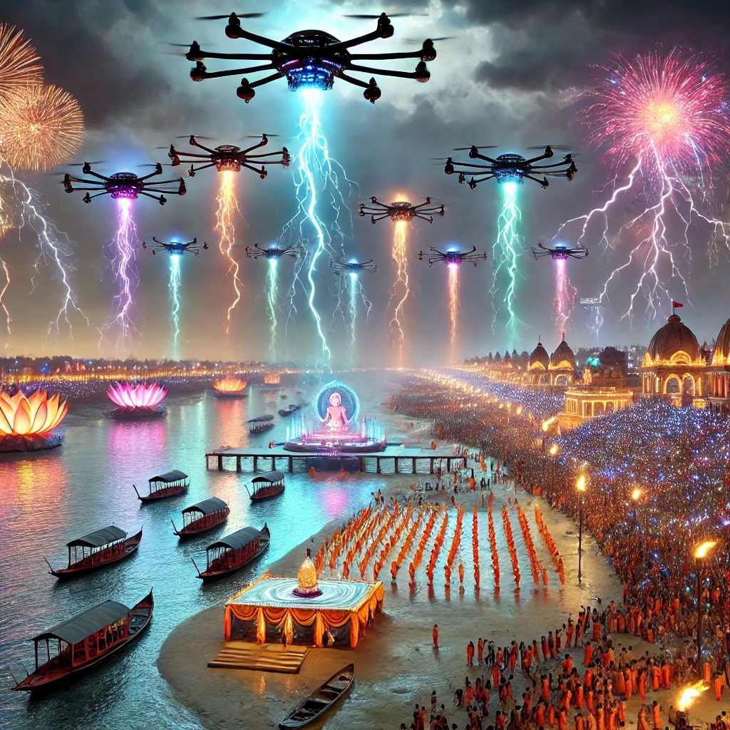 महाकुम्भ मेला 2025 में पहली बार यूपी टूरिज्म करेगा ड्रोन शो