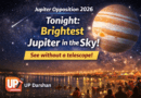 Jupiter at opposition appearing brightest in the night sky over India in January 2026